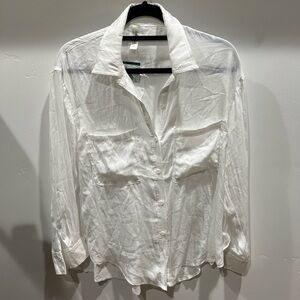NWT Mahina Satin Oxford Button Up